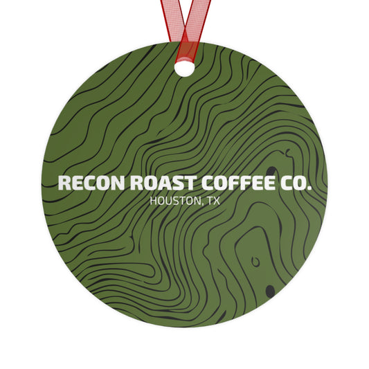 Recon Roast Coffee Co. Green Topographic Metal Ornament