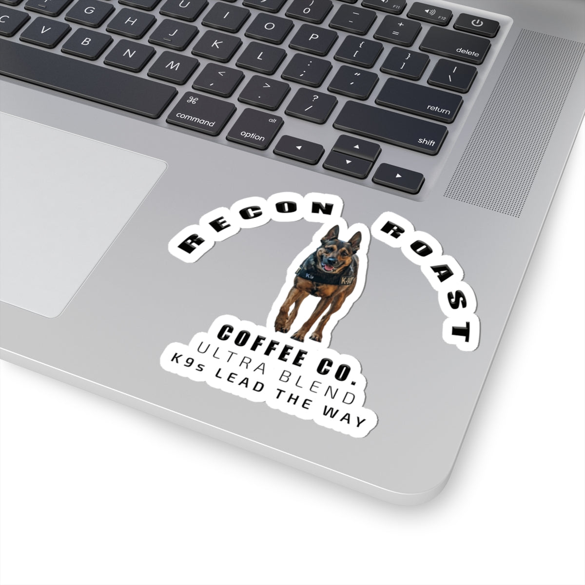 Recon Roast Coffee Co. Kiss-Cut Sticker — “K9s Lead the Way”