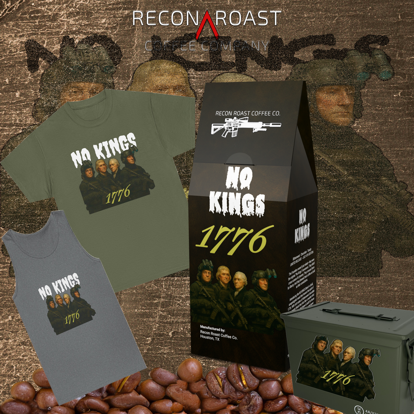 Recon Roast NO KINGS 1776 Tank Top